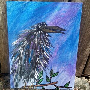 Crow Painting on Canvas